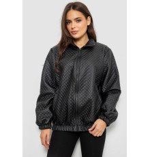 Бомбер жіночий з принтом, колір чорний, 257R72-1