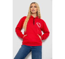 Худи женский на тонком флисе, цвет красный, 238R57162-10