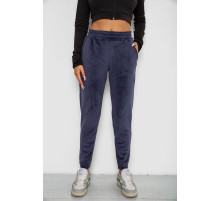 Спортивные штаны велюровые женские на флисе, цвет синий, 238R58648