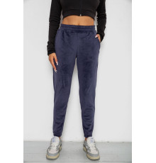 Спортивні велюрові штани жіночі на флісі, колір синій, 238R58648