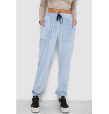 Штани жіночі велюрові, колір блакитний, 238R58168