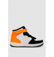 Кроссовки женские зимние на меху, цвет бело-оранжевый, 248RH1040