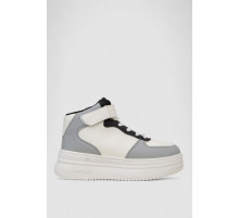 Кроссовки женские зимние на меху, цвет бело-серый, 248RAM02