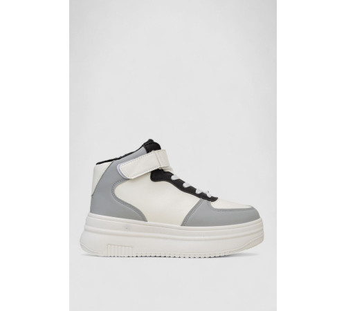 Кроссовки женские зимние на меху, цвет бело-серый, 248RAM02