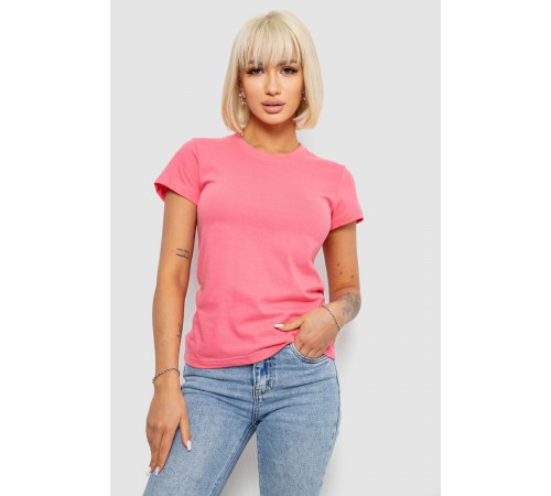 Футболка женская однотонная, цвет розовый, 129R8900