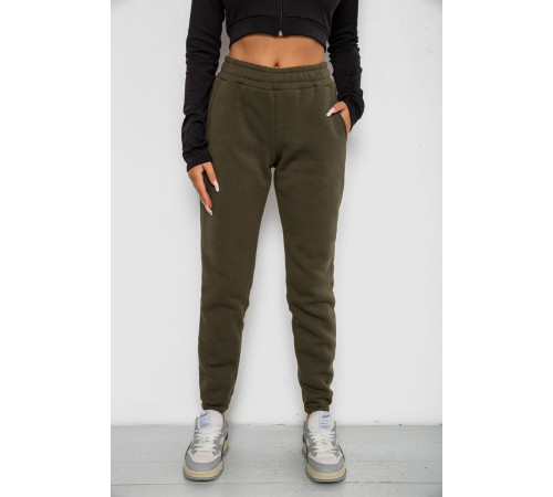 Спортивные штаны женские на флисе, цвет хаки, 238R57012