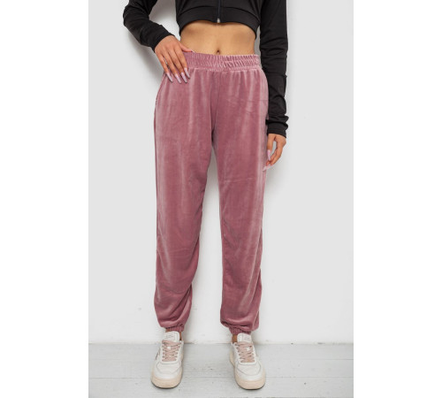 Спортивные штаны женские велюровые, цвет пудровый, 238R58646