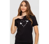 Футболка женская с принтом, цвет черный, 241R125