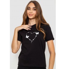 Футболка женская с принтом, цвет черный, 241R125