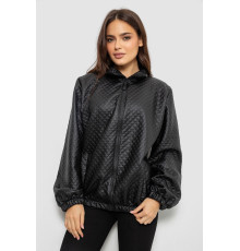 Бомбер жіночий з принтом, колір чорний, 257R72-3