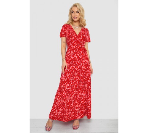 Сарафан в горох, цвет красный, 241R157-1