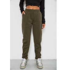 Спортивні штани жіночі на флісі, колір хакі, 238R57828