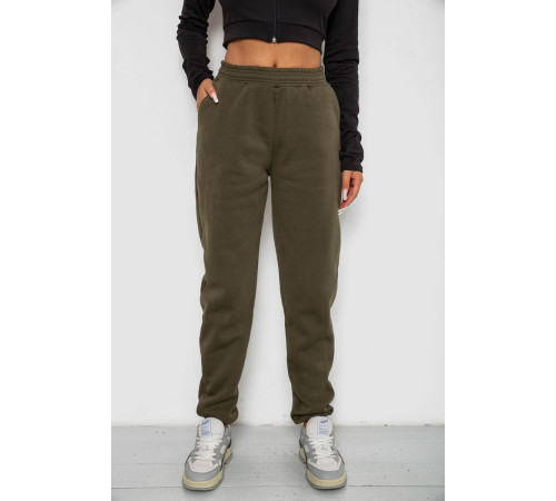 Спортивные штаны женские на флисе, цвет хаки, 238R57828