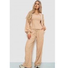 Спорт костюм жіночий махровий трійка, колір бежевий, 102R5250