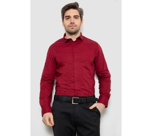 Сорочка чоловіча однотонна, колір бордовий, 186R2013