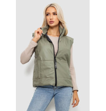 Жилет женский демисезонный экокожа, цвет хаки, 257R98