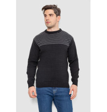 Свитер мужской в полоску, цвет черный, 161R1029