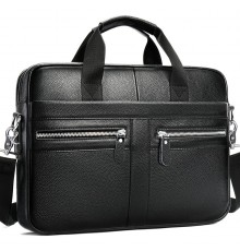 Чоловіча сумка для ноутбука та документів 39x28×8, портфель для офісної роботи, чорний