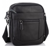 Мужская барсетка 18х21х7, кожаная сумка планшетка через плечо Tiding Bag SK N5386 черная
