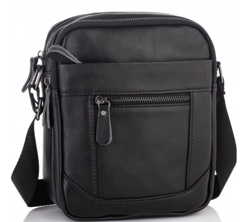 Чоловіча барсетка 18х21х7, сумка шкіряна планшетка через плече Tiding Bag SK N5386 чорна