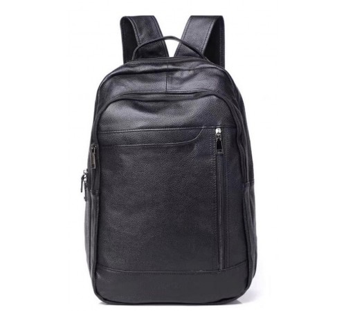 Міський чоловічий шкіряний рюкзак 28х42х18, сумка на плечі для ноутбука Tiding Bag B2-03555A, чорна