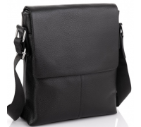 Мужская сумка планшет через плечо 23х26х6, кожаная барсетка Tiding Bag SK A75-181 черная