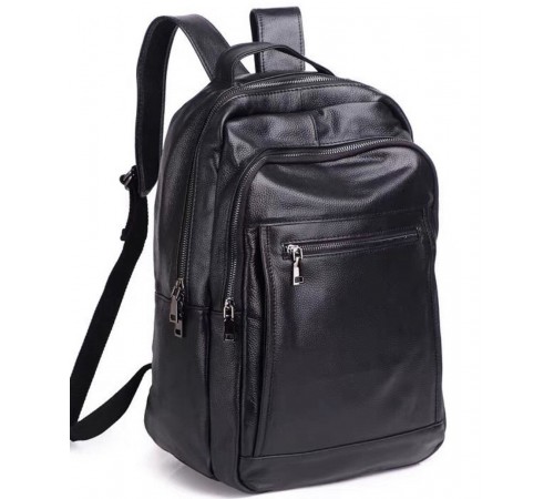 Кожаная мужской наплечная сумка для ноутбука и поездок 28х42х18, рюкзак для работы Tiding Bag D3-9343, черный