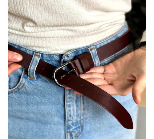 Класичний ремінь в кольорі бордо