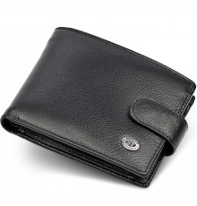 Класичне чоловіче портмоне з натуральної шкіри ST Leather ST102 Чорний