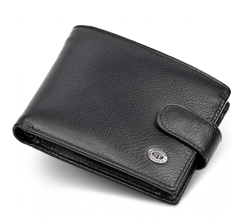 Класичне чоловіче портмоне з натуральної шкіри ST Leather ST102 Чорний
