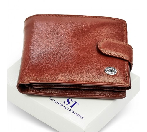 Класичне чоловіче портмоне з натуральної шкіри ST Leather В 102 Коричневий