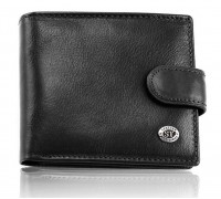 Класичне чоловіче портмоне з натуральної шкіри ST Leather В102 Чорний