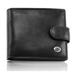 Класичне чоловіче портмоне з натуральної шкіри ST Leather В102 Чорний