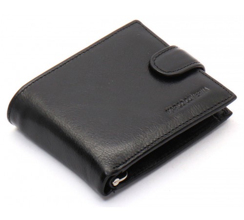 Чорне шкіряне чоловіче портмоне із затискачем для грошей Marco Coverna MC-2006H-1