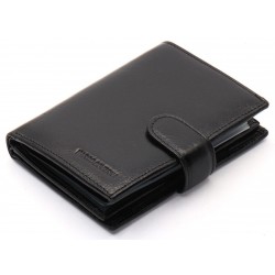 Чорне чоловіче портмоне з натуральної шкіри з відділенням під автодокументи Marco Coverna MC-2090H-1