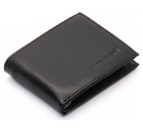 Чорне чоловіче портмоне з натуральної шкіри на магніті з затискачем Marco Coverna MC-030AH-1