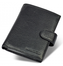 Чорний чоловічий гаманець вертикального типу з натуральної шкіри під документи Marco Coverna MC-5176-1