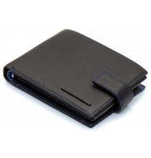 Чорний стильний чоловічий гаманець з блоком для документів із натуральної шкіри Marco Coverna MC-1006 A 1221