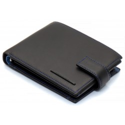 Чорний стильний чоловічий гаманець з блоком для документів із натуральної шкіри Marco Coverna MC-1006 A 1221