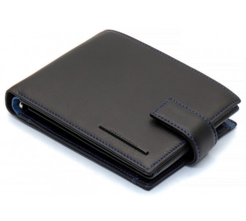 Чорний стильний чоловічий гаманець з блоком для документів із натуральної шкіри Marco Coverna MC-1006 A 1221
