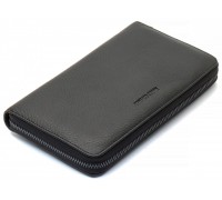 Чорний гаманець-клатч з блоком під картки під однією блискавкою з натуральної шкіри Marco Coverna МС-5901Q