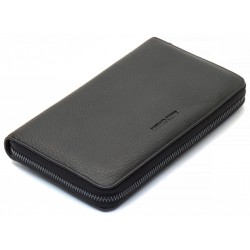 Чорний гаманець-клатч з блоком під картки під однією блискавкою з натуральної шкіри Marco Coverna МС-5901Q