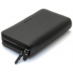 Чорний гаманець-клатч на дві блискавки з натуральної шкіри Marco Coverna B-5902B-1Q