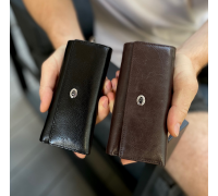 Чорна ключниця з натуральної шкіри із відділенням для грошей ST Leather B416