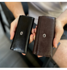 Чорна ключниця з натуральної шкіри із відділенням для грошей ST Leather B416