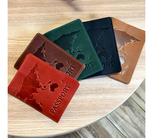 Шкіряна обкладинка для паспорта з написом Ukraine