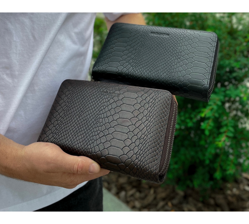 Клатч на дві блискавки з фактурною натуральною шкірою MC-086-5902С