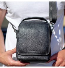 Чоловіча шкіряна сумка-барсетка 22х18х9, месенджер через плече з ручкою TD-22011