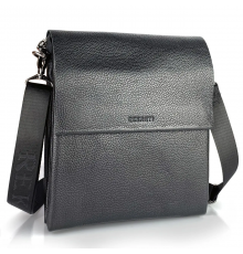 Чоловічий шкіряний месенджер 23х26х6, сумка планшет через плече BEXHILL TD-18621 чорний