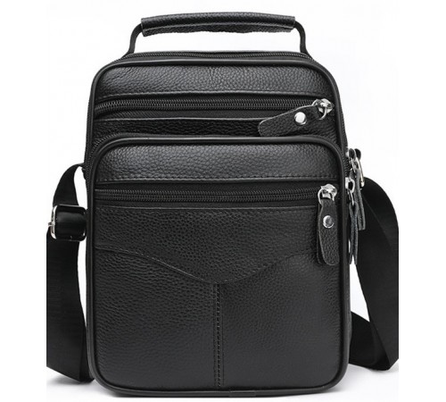 Чоловіча шкіряна сумка-барсетка 26х20.5х8, месенджер через плече Bexhill Bx-56402 чорна